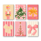 6 Mini Paintings - Christmas in Pink Set