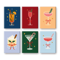 6 Mini Paintings - Classic Christmas Cocktails Set