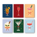 6 Mini Paintings - Classic Christmas Cocktails Set