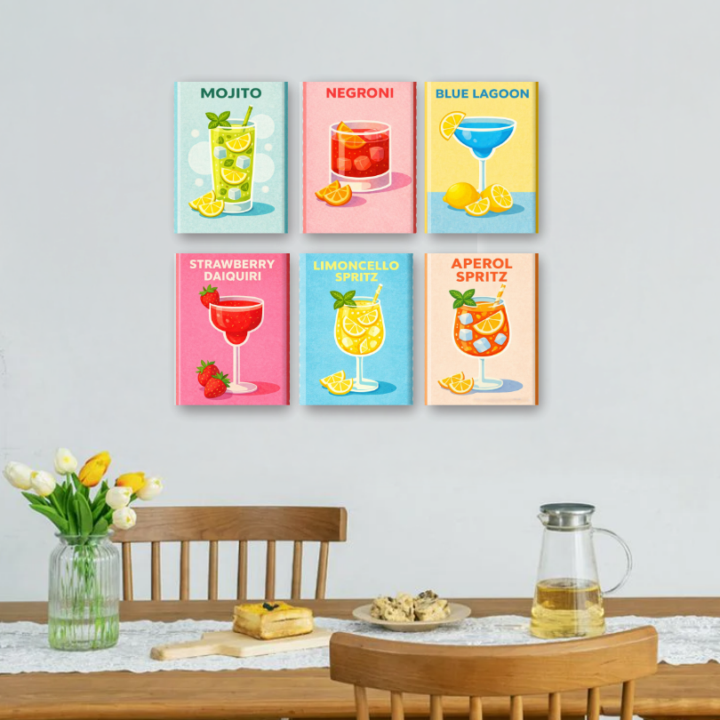 6 Mini Paintings - Cocktail Classics Set