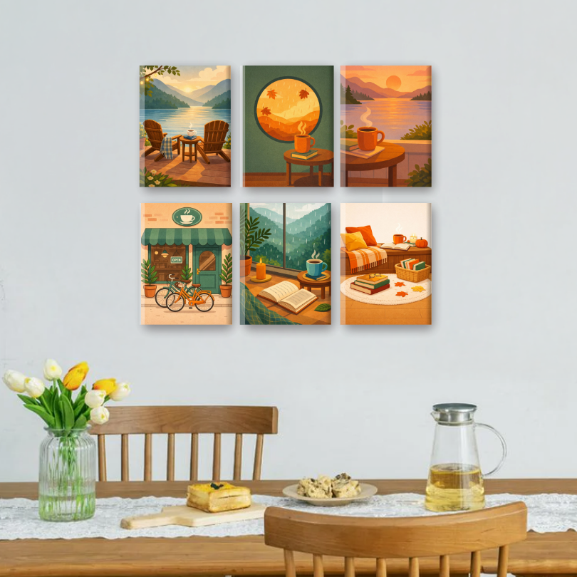 6 Mini Paintings - Coffee Moments Set