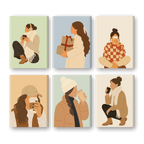 6 Mini Paintings - Coffee Season Set