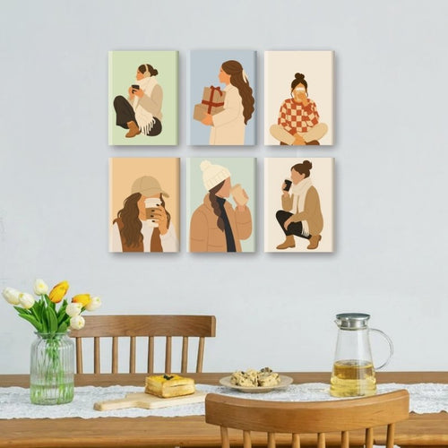 6 Mini Paintings - Coffee Season Set