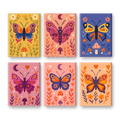 6 Mini Paintings - Colorful Butterflies Set