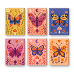 6 Mini Paintings - Colorful Butterflies Set