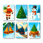 6 Mini Paintings | Colorful Christmas Set