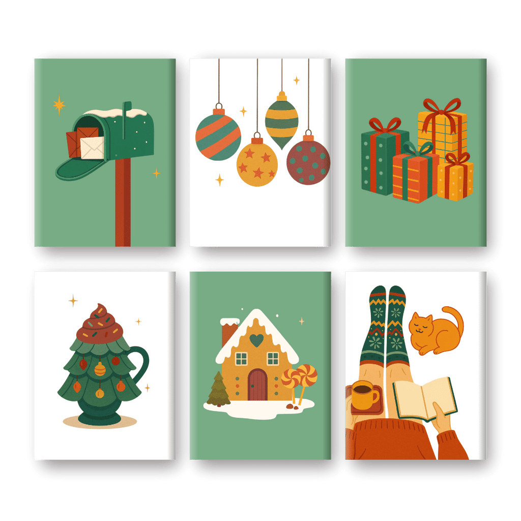 6 Mini Paintings - Cozy Christmas Season Set
