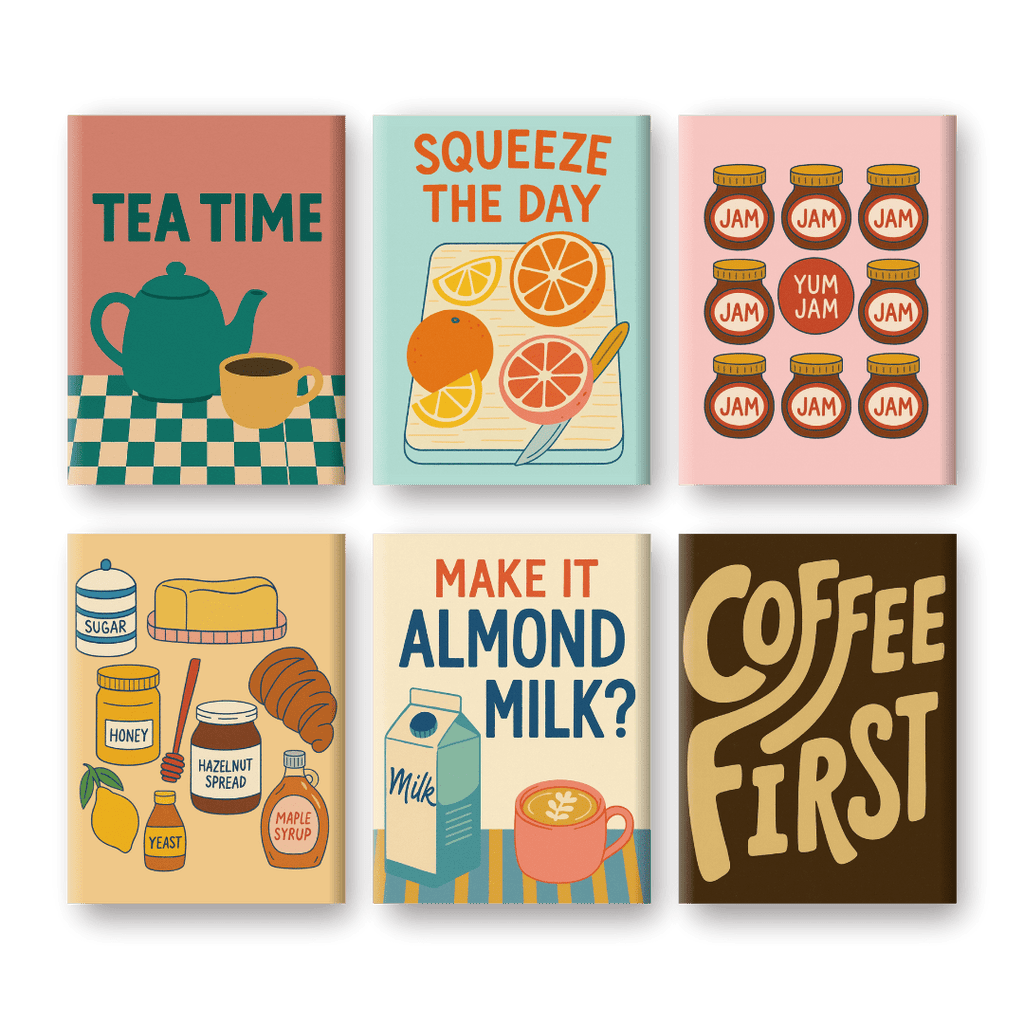 6 Mini Paintings - Cozy Morning Set