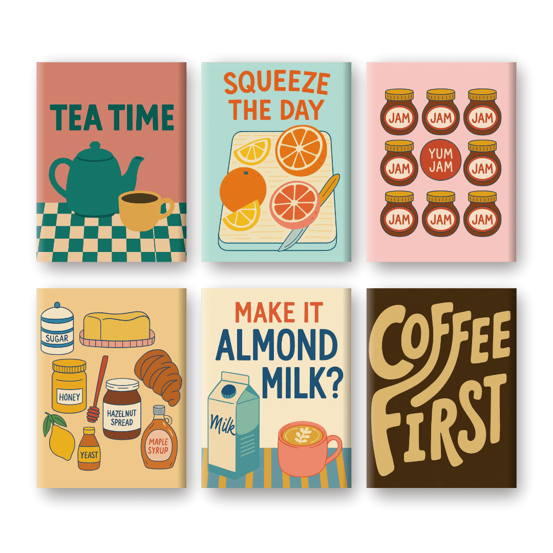 6 Mini Paintings - Cozy Morning Set