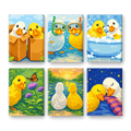 6 Mini Paintings - Cute Ducks Set