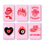6 Mini Paintings - Disco Cowgirl Set