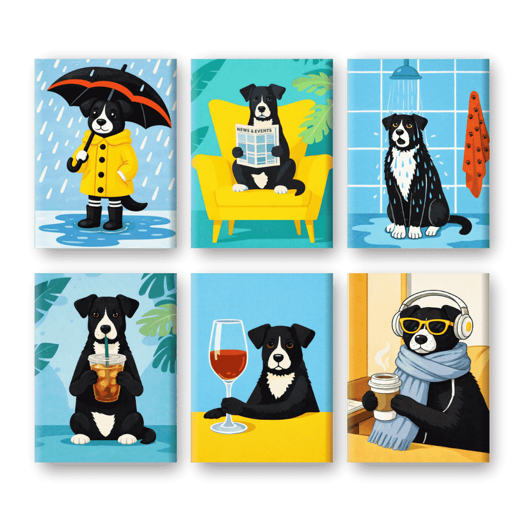 6 Mini Paintings - Dog Moments Set