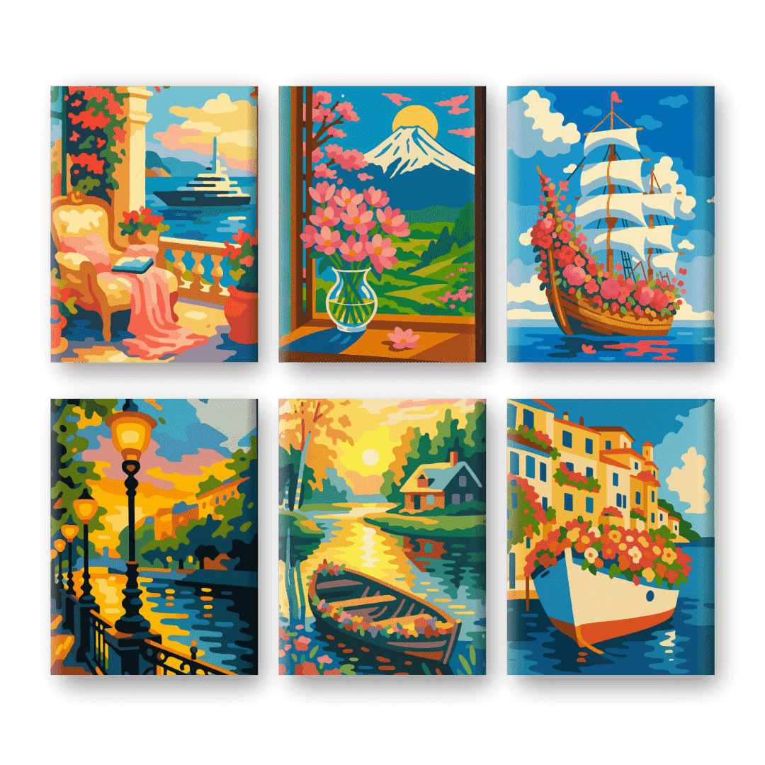 6 Mini Paintings | Dreamy Destinations Set