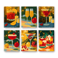 6 Mini Paintings - Festive Cocktails Set