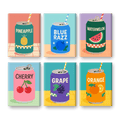 6 Mini Paintings - Fruity Soda Set