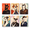 6 Mini Paintings - Gentleman Dogs Set