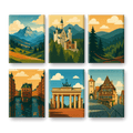 6 Mini Paintings - German Landscapes Set