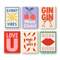 6 Mini Paintings - Gin Gin Set