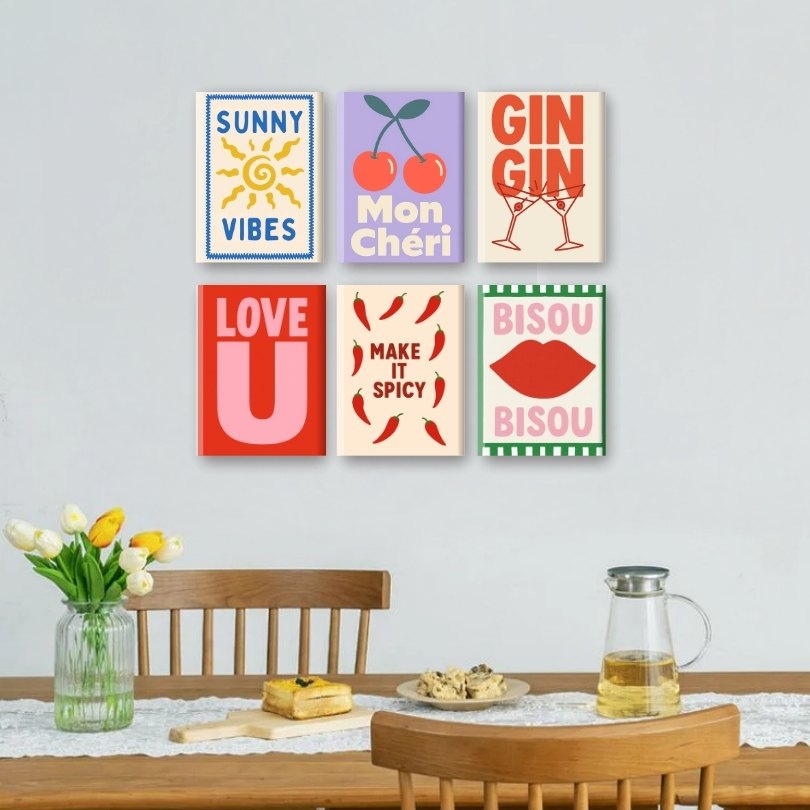 6 Mini Paintings - Gin Gin Set