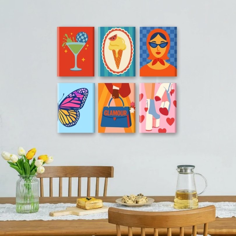 6 Mini Paintings - Glamour Set