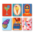 6 Mini Paintings - Glamour Set