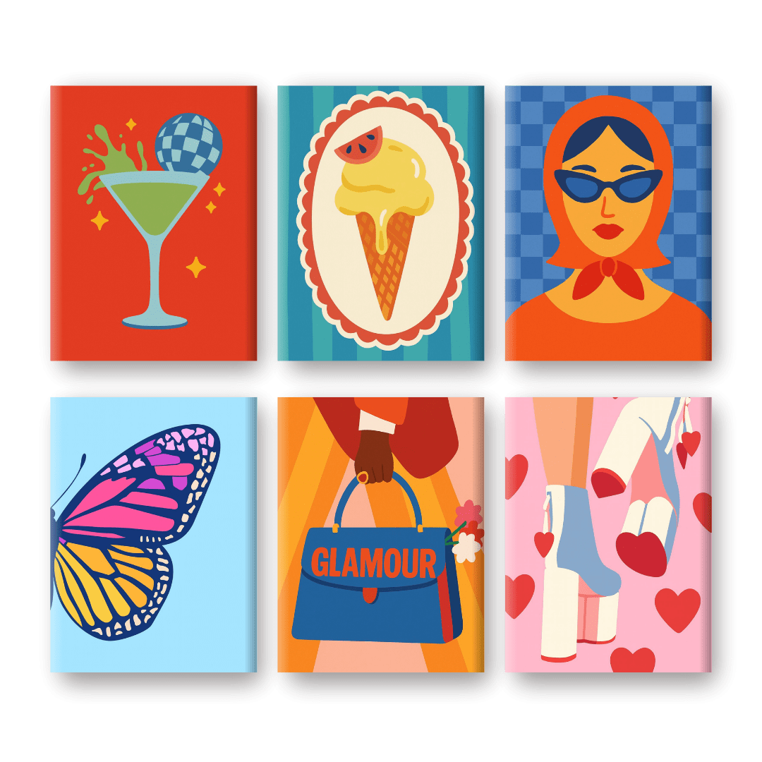 6 Mini Paintings - Glamour Set