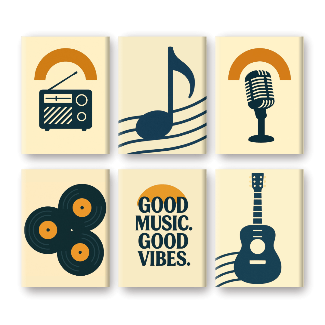 6 Mini Paintings - Good Music Set