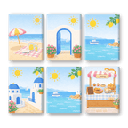 6 Mini Paintings - Greek Island Set