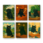 6 Mini Paintings | Grumpy Cat and Dog Set