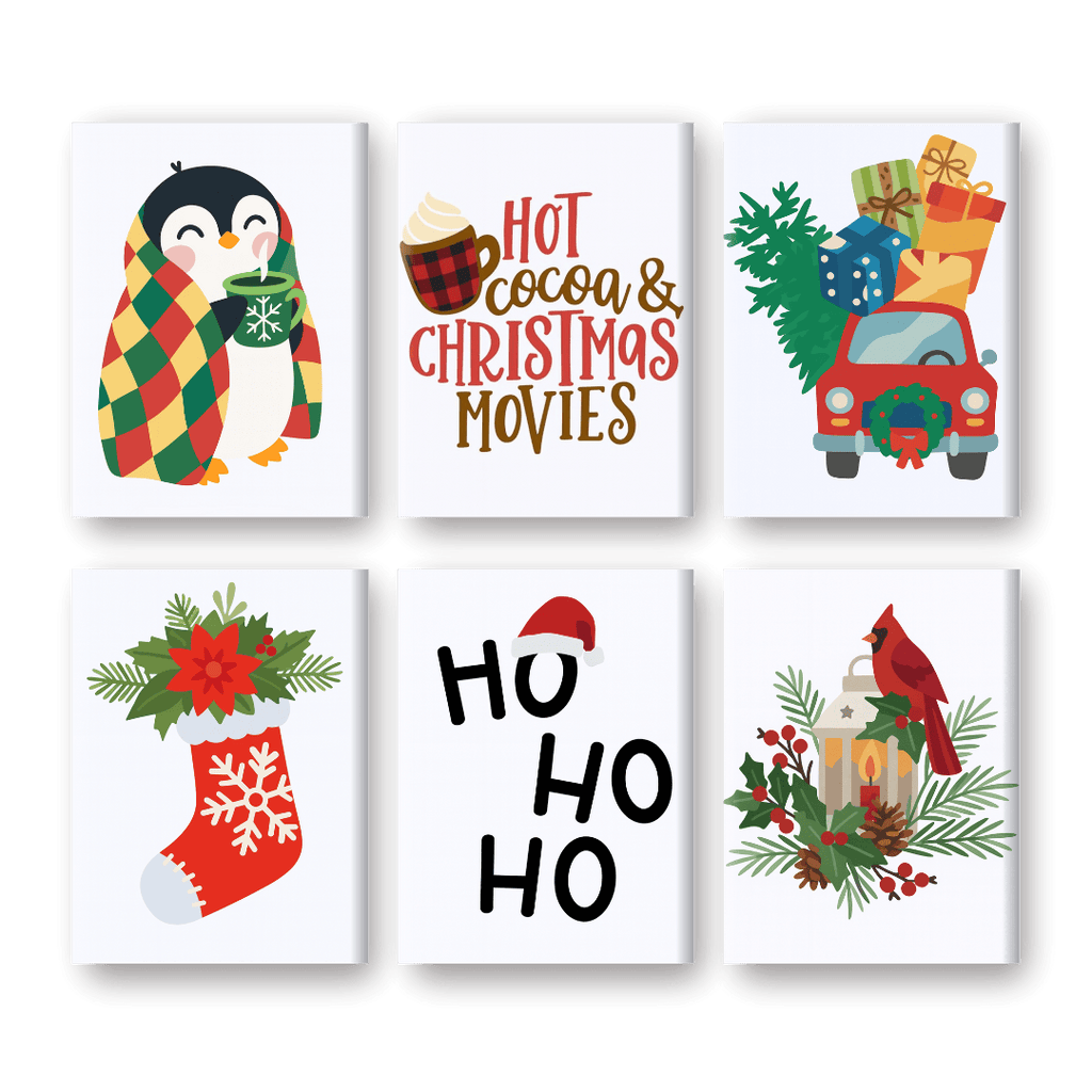 6 Mini Paintings - Ho Ho Ho Christmas Set