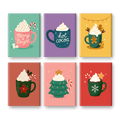 6 Mini Paintings - Hot Chocolate Christmas Set
