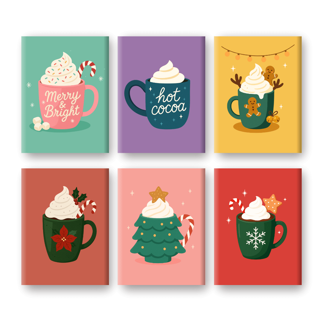 6 Mini Paintings - Hot Chocolate Christmas Set