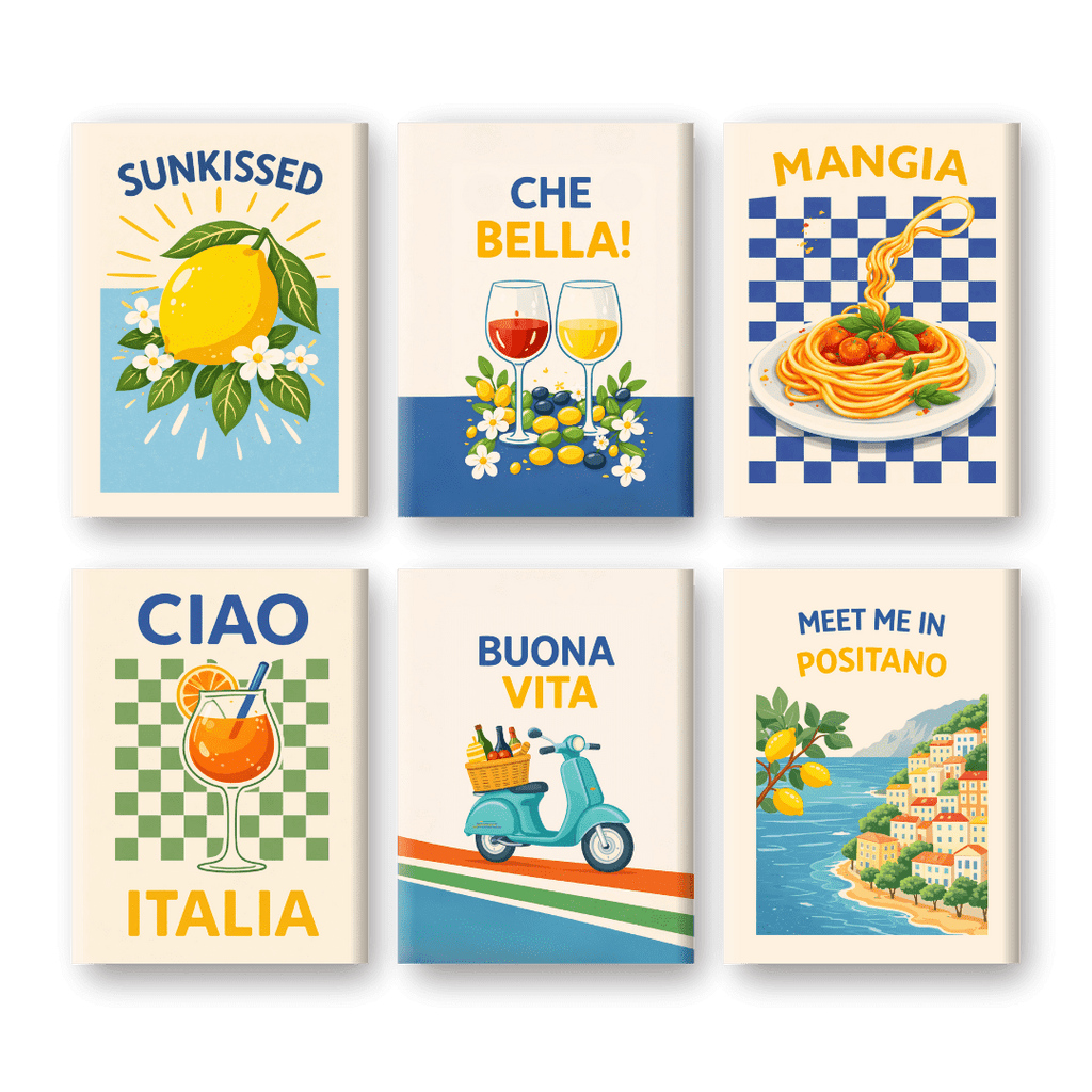 6 Mini Paintings - Italian Buona Vita Set