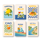 6 Mini Paintings - Italian Buona Vita Set