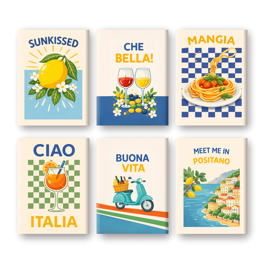 6 Mini Paintings - Italian Buona Vita Set