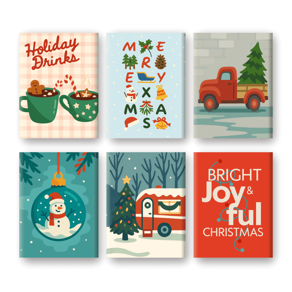 6 Mini Paintings | Joyful Christmas Set