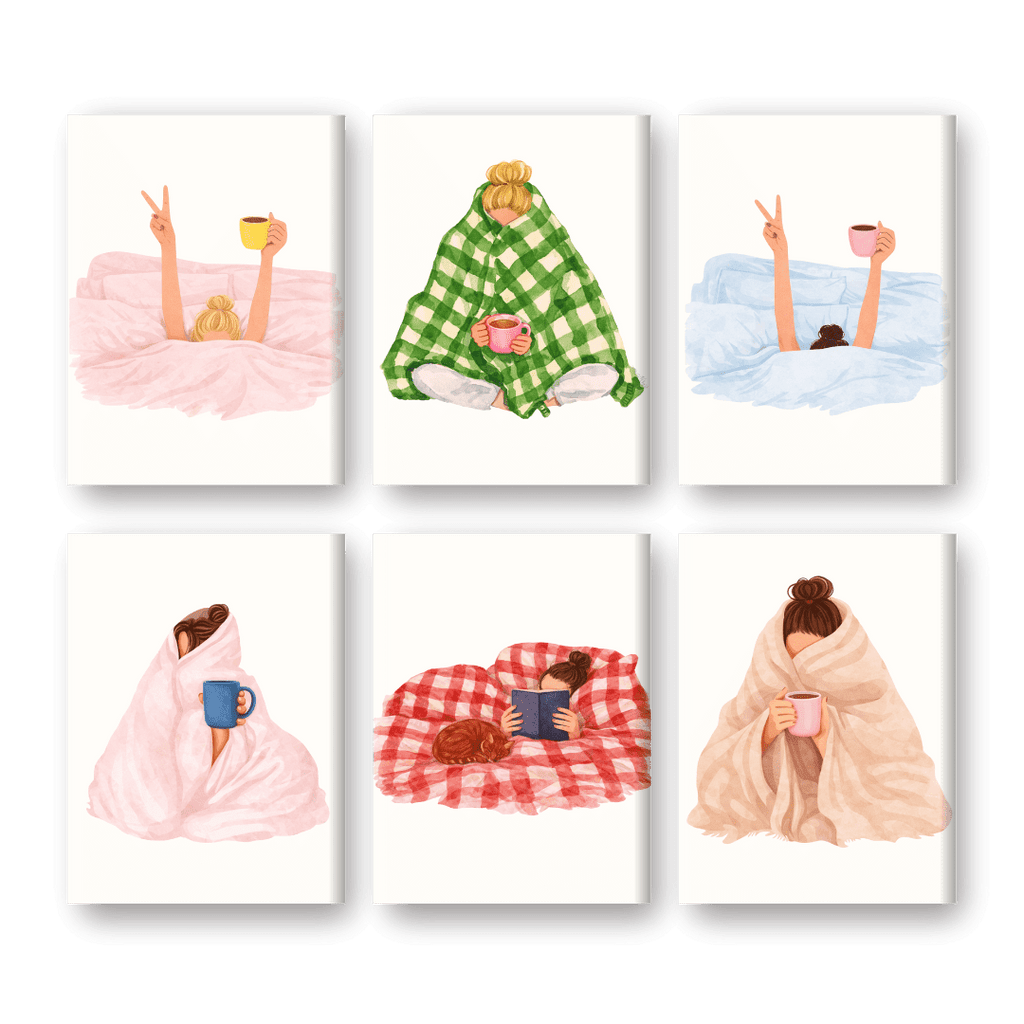 6 Mini Paintings - Lazy Morning Set