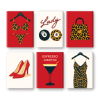 6 Mini Paintings - Leopard Print Set