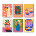 6 Mini Paintings - Lobster & Sardines Set