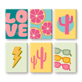 6 Mini Paintings - Love Retro Set