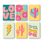 6 Mini Paintings - Love Retro Set