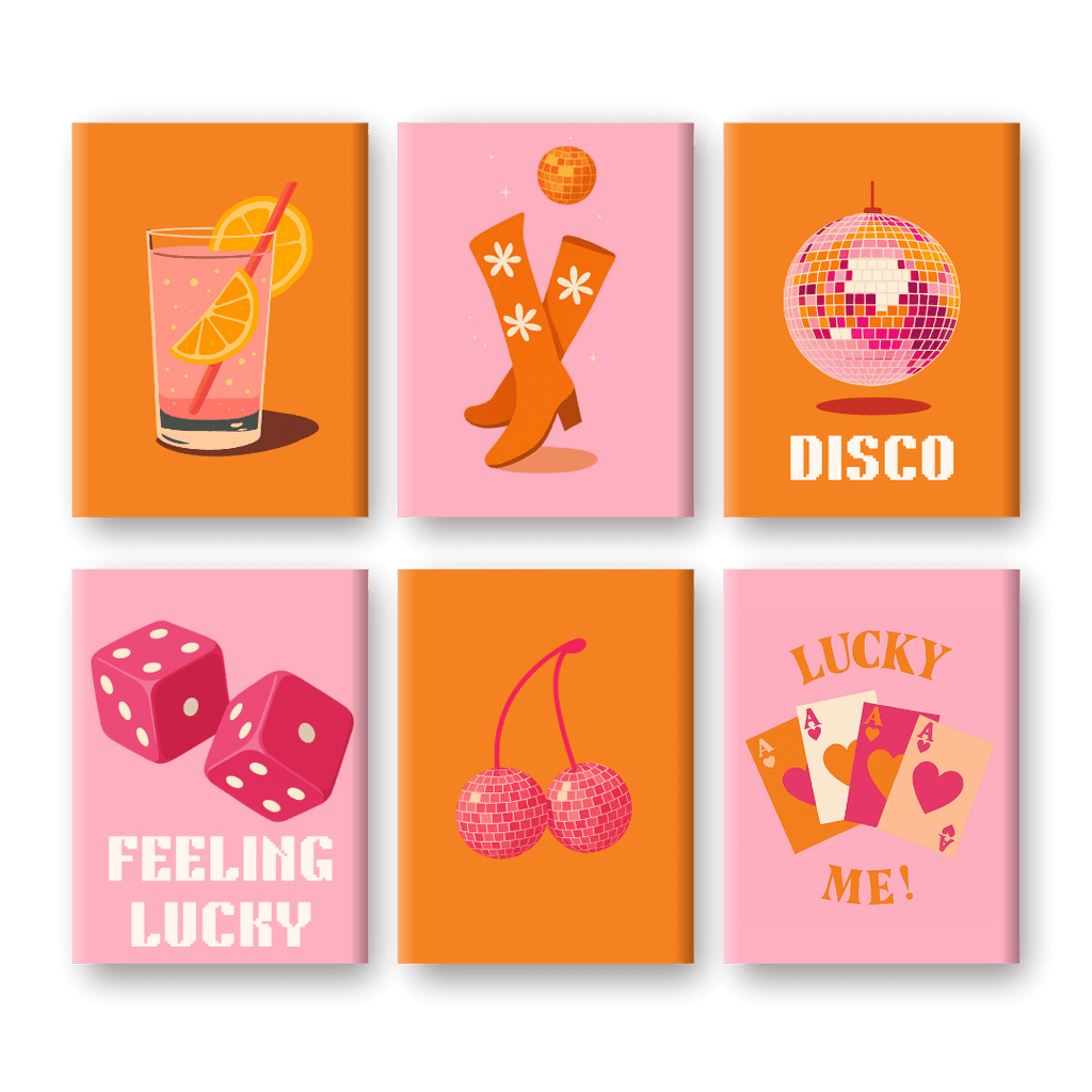 6 Mini Paintings - Lucky Disco Set