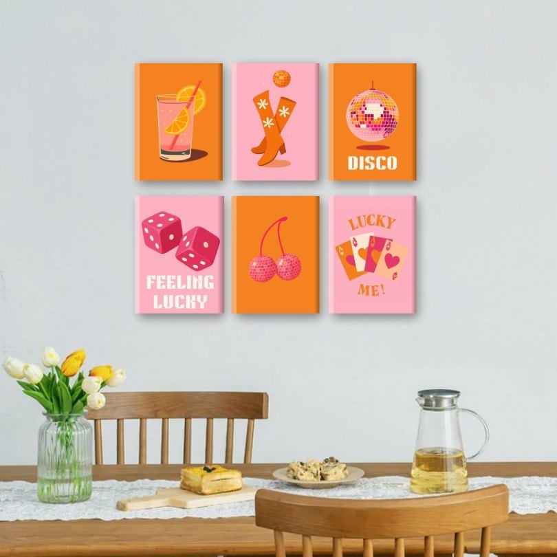 6 Mini Paintings - Lucky Disco Set