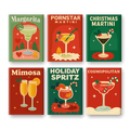 6 Mini Paintings - Merry Cocktail Set