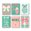 6 Mini Paintings | Pastel Christmas Set