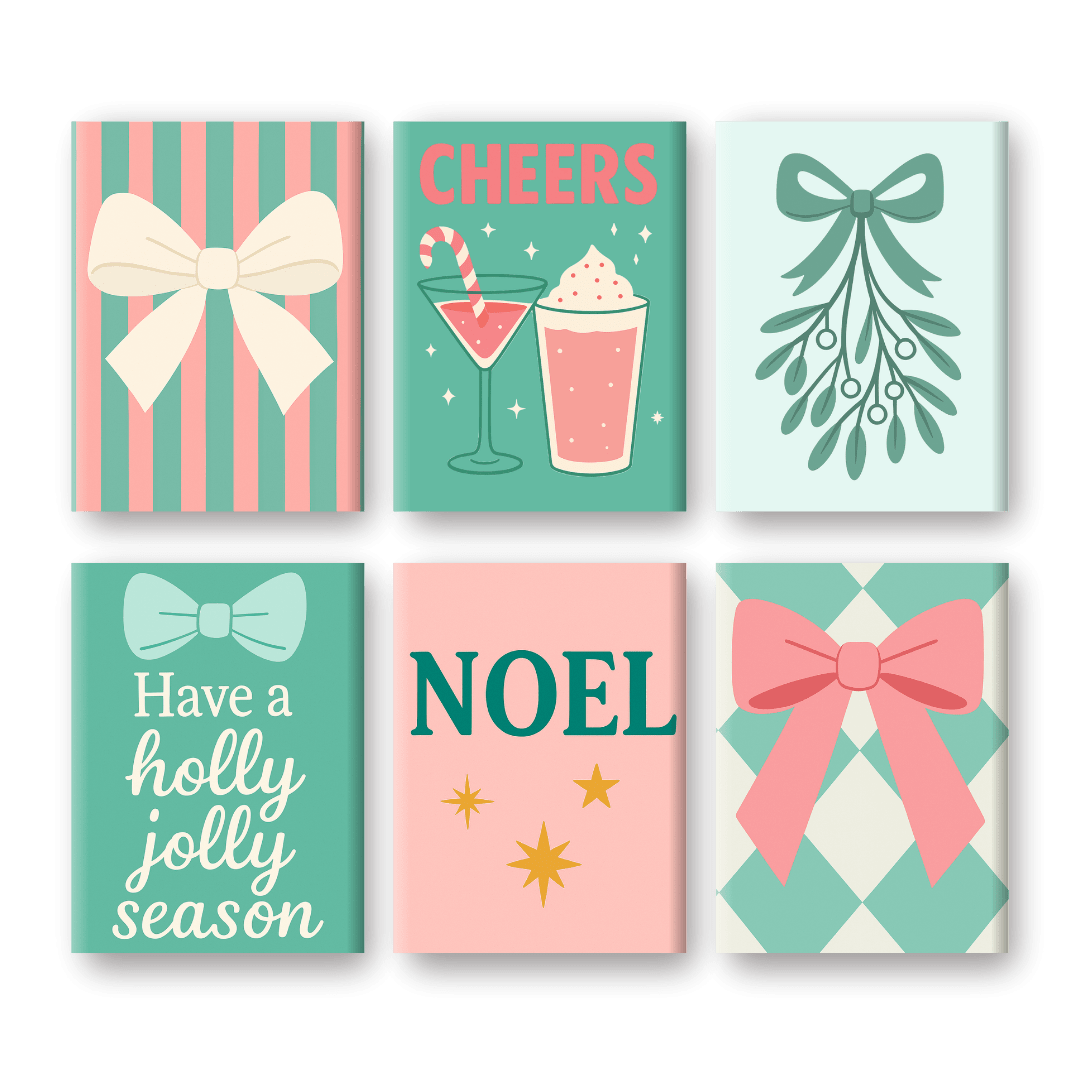 6 Mini Paintings | Pastel Christmas Set
