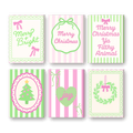 6 Mini Paintings | Pastel Christmas Stripes Set