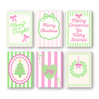 6 Mini Paintings | Pastel Christmas Stripes Set