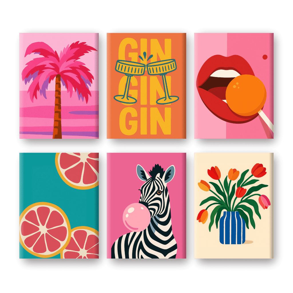 6 Mini Paintings - Pop Art VIbes Set