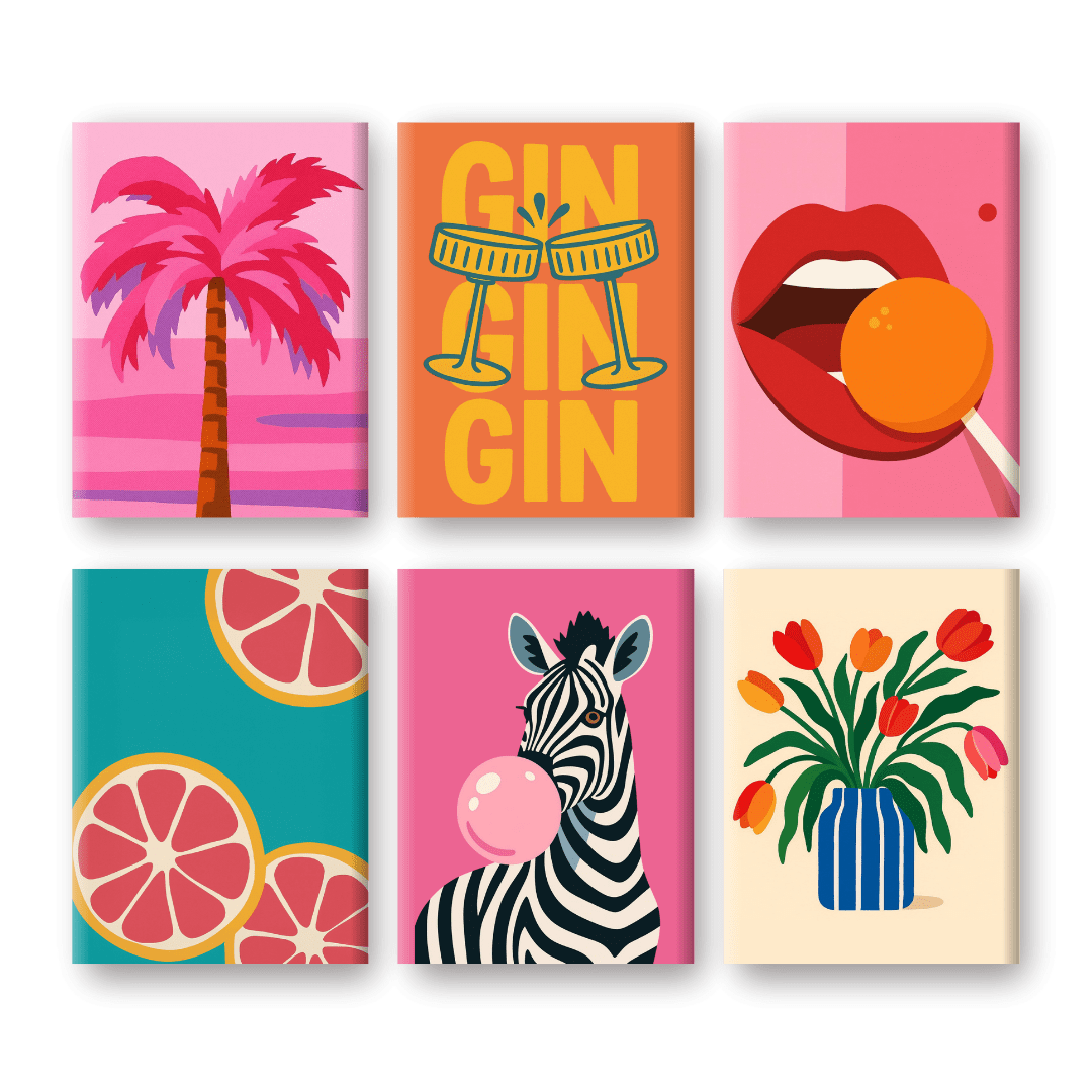 6 Mini Paintings - Pop Art VIbes Set